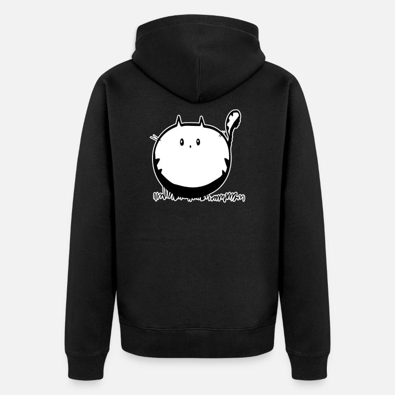 Dicke Katze Geschenk - Unisex Premium Bio Zip Hoodie - Schwarz