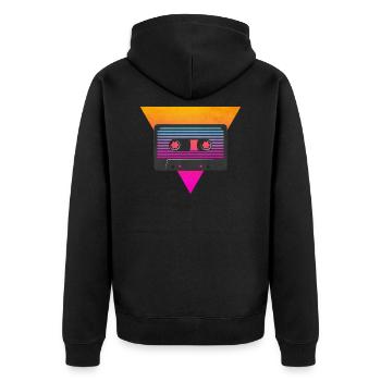 Cassette de 80 - Veste à capuche bio Premium Unisexe - noir - Dos - Nico (187cm)