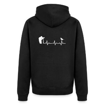 Heartbeats Bird Photographer Heart Rate - Unisex Premium Organic Zip Hoodie - black - Back - Nico (187cm)