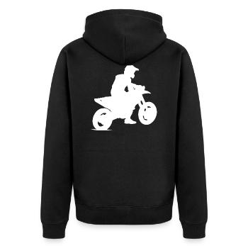 Moto motorcross - Veste à capuche bio Premium Unisexe - noir - Dos - Nico (187cm)