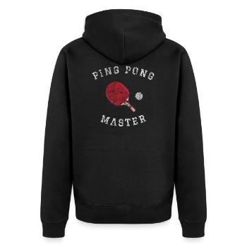 Maître Ping Pong - Veste à capuche bio Premium Unisexe - noir - Dos - Nico (187cm)