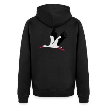 Storch - Unisex Premium Bio Zip Hoodie - Schwarz - Hinten - Nico (187cm)