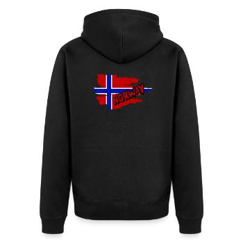 Norwegen - Unisex Premium Bio Zip Hoodie - Schwarz - Hinten - Nico (187cm)