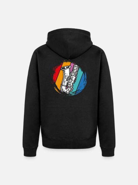 saxophone - Unisex Premium Organic Zip Hoodie - black