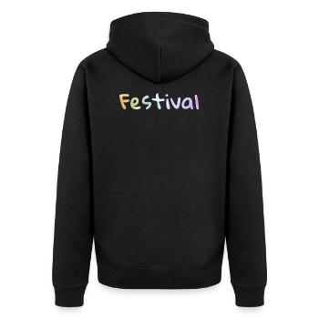 Festival Party Fun Hippie Summer colorful dj dancing - Unisex Premium Organic Zip Hoodie - black - Back - Nico (187cm)