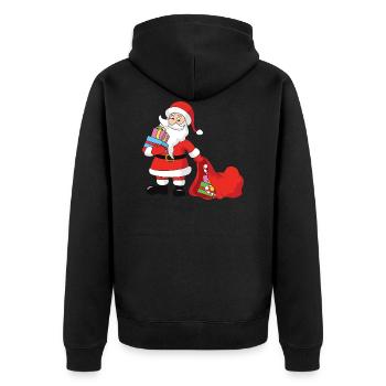 Noël Noël Père Noël Père Noël - Veste à capuche bio Premium Unisexe - noir - Dos - Nico (187cm)