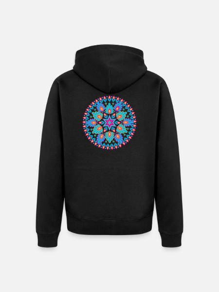 Diwali Mandala - Gift Idea - Unisex Premium Organic Zip Hoodie - black
