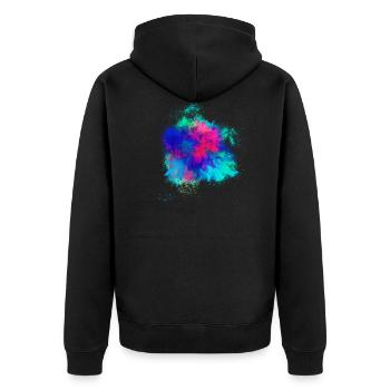 Explosion de pétards colorés - Veste à capuche bio Premium Unisexe - noir - Dos - Nico (187cm)