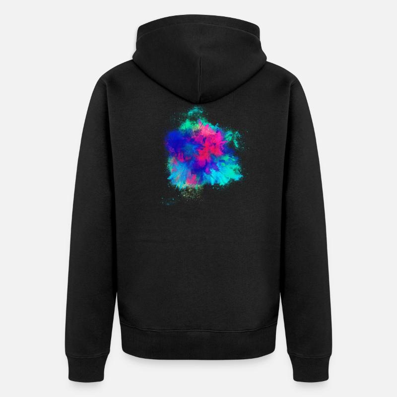 Explosion Feuerwerkskörper farbenfroh - Unisex Premium Bio Zip Hoodie - Schwarz