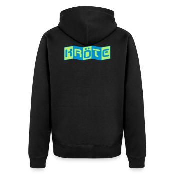 kröte frosch tier logo - Unisex Premium Bio Zip Hoodie - Schwarz - Hinten - Nico (187cm)