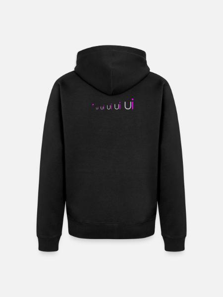 Uuiuiui Hemd 6 - Unisex Premium Bio Zip Hoodie - Schwarz