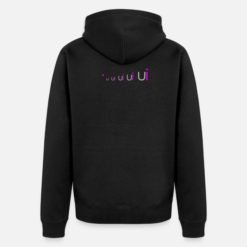 Uuiuiui Hemd 6 - Unisex Premium Bio Zip Hoodie - Schwarz