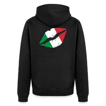 Idée cadeau cadeau drapeau drapeau Italie - Veste à capuche bio Premium Unisexe - noir - Dos - Nico (187cm)