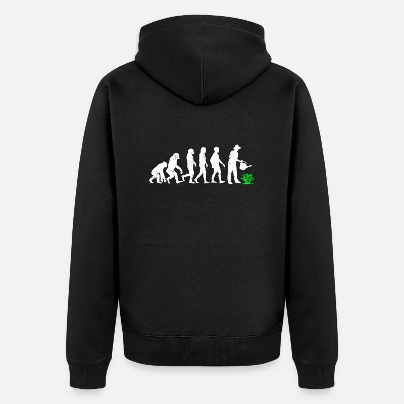 Evolution Gardener Gardening - Unisex Premium Bio Zip Hoodie - Schwarz