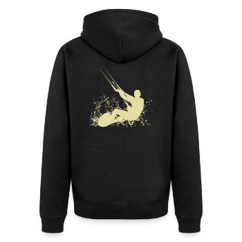 Kitesurfer - Unisex Premium Bio Zip Hoodie - Schwarz - Hinten - Nico (187cm)