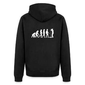 Evolution Singer - Unisex Premium Organic Zip Hoodie - black - Back - Nico (187cm)