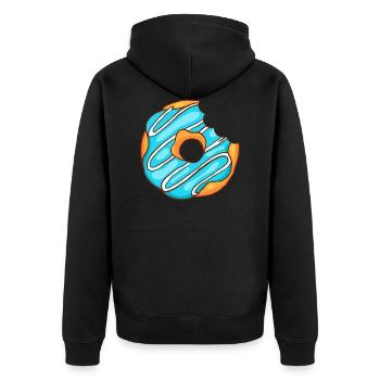 Donuts Confiserie Cookie Törtchen Kuchen Torten - Unisex Premium Bio Zip Hoodie - Schwarz - Hinten - Nico (187cm)
