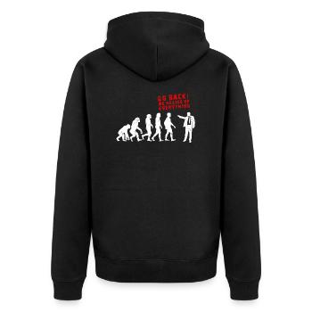 Evolution de Messed Up Evolution - Veste à capuche bio Premium Unisexe - noir - Dos - Nico (187cm)