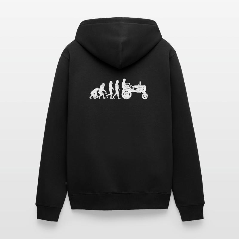 Evolution of Tractor Evolution Unisex Premium Bio Zip Hoodie