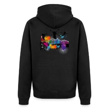 Design for all the Grungestyle love gift - Unisex Premium Organic Zip Hoodie - black - Back - Nico (187cm)
