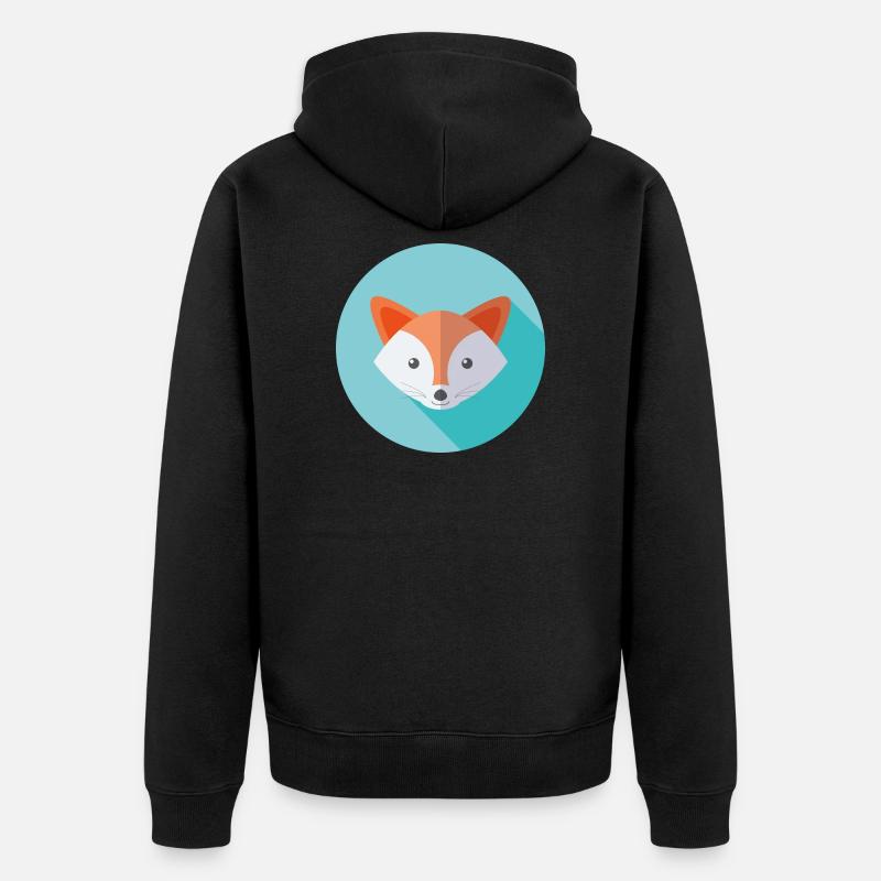 Renard de vecteur - Veste à capuche bio Premium Unisexe - noir