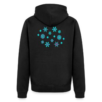 snowflakes - Unisex Premium Organic Zip Hoodie - black - Back - Nico (187cm)