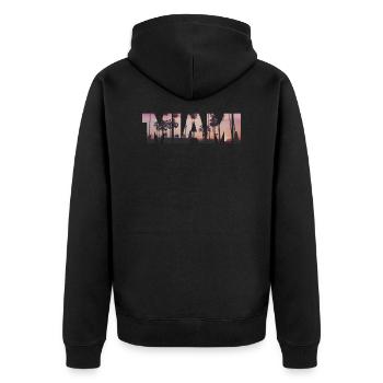 Miami Florida USA - Unisex Premium Bio Zip Hoodie - Schwarz - Hinten - Nico (187cm)