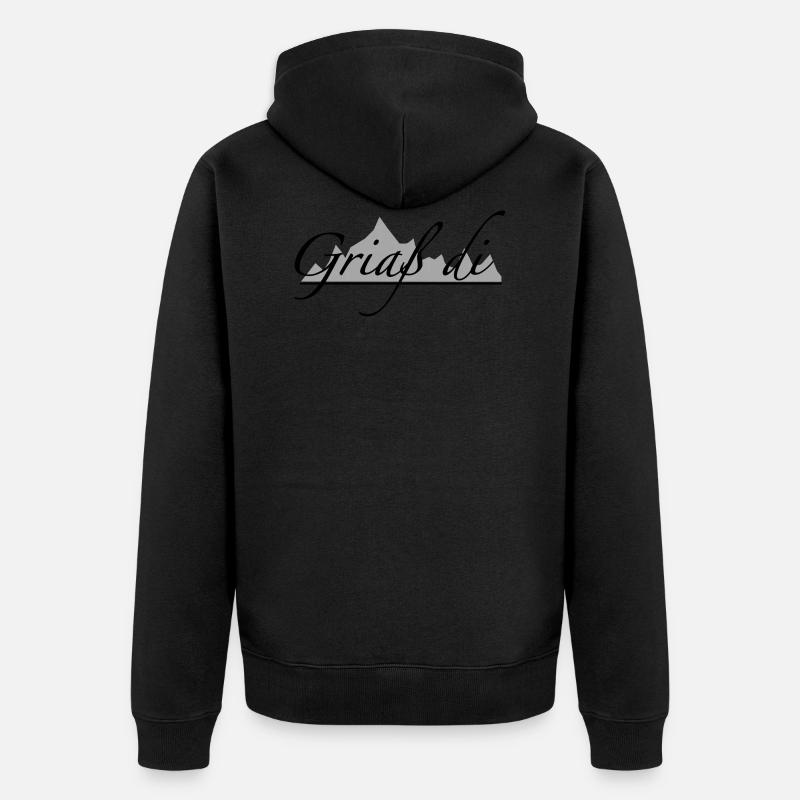 Griaß di # 2 - Allgäu Design - Veste à capuche bio Premium Unisexe - noir