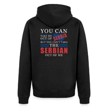 Serbie - Veste à capuche bio Premium Unisexe - noir - Dos - Nico (187cm)