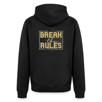 Break the rules - Unisex Premium Organic Zip Hoodie - black - Back - Nico (187cm)