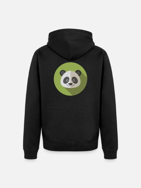 Vector panda - Unisex Premium Organic Zip Hoodie - black