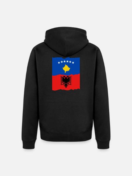 Kosovo Albania Albania - Unisex Premium Organic Zip Hoodie - black