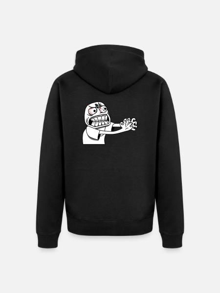 Angry Meme - Unisex Premium Bio Zip Hoodie - Schwarz