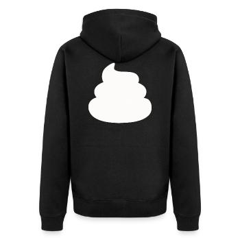 Kackhaufen Scheiße schlicht - Unisex Premium Bio Zip Hoodie - Schwarz - Hinten - Nico (187cm)