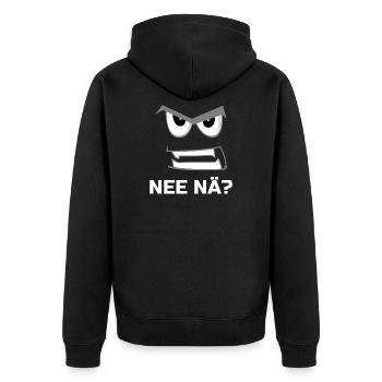 Nee Nä - Unisex Premium Bio Zip Hoodie - Schwarz - Hinten - Nico (187cm)