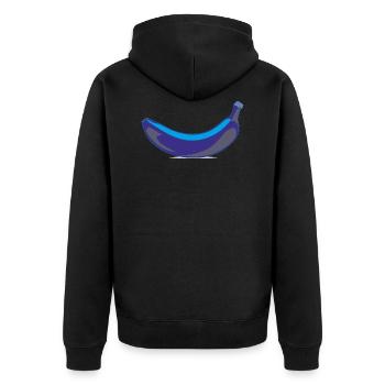 Blaue Banane Obst Fraucht Essen Gesund Geschenk - Unisex Premium Bio Zip Hoodie - Schwarz - Hinten - Nico (187cm)