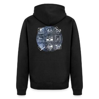 Illustration de la photographie - Veste à capuche bio Premium Unisexe - noir - Dos - Nico (187cm)