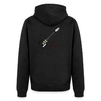 Blues - Unisex Premium Bio Zip Hoodie - Schwarz - Hinten - Nico (187cm)