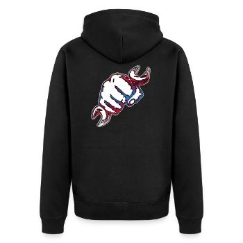 Outil clé artisan - Veste à capuche bio Premium Unisexe - noir - Dos - Nico (187cm)