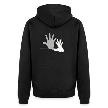 Lapin licorne - Ombre, Rabbit, Cadeau - Veste à capuche bio Premium Unisexe - noir - Dos - Nico (187cm)