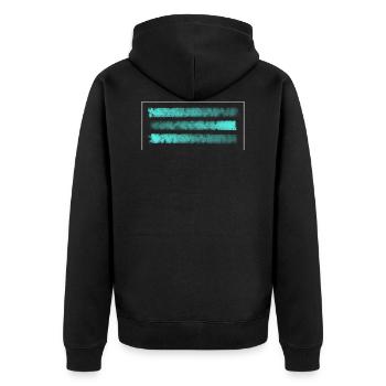 Streifen - Unisex Premium Bio Zip Hoodie - Schwarz - Hinten - Nico (187cm)