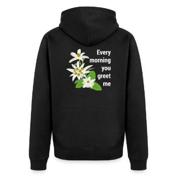 Edelweiss Edelweiss Every Morning You Greet Me - Veste à capuche bio Premium Unisexe - noir - Dos - Nico (187cm)