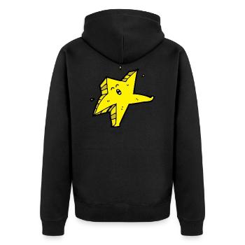 Bonne étoile | Jaune | idée cadeau - Veste à capuche bio Premium Unisexe - noir - Dos - Nico (187cm)