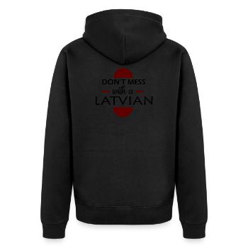 Lettonie Ne plaisante pas avec les Lettons - Veste à capuche bio Premium Unisexe - noir - Dos - Nico (187cm)