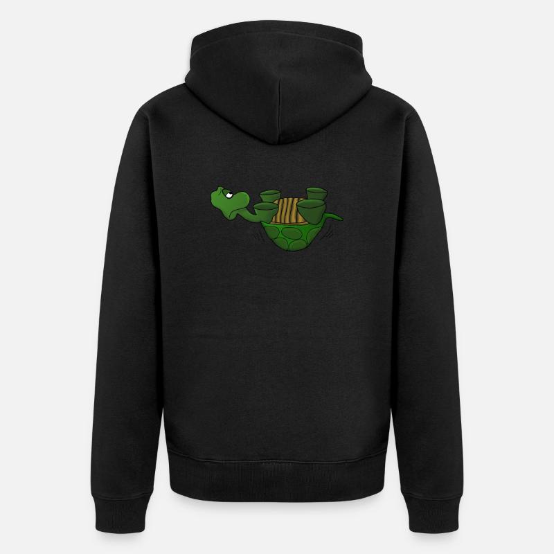 monday turtle - Unisex Premium Bio Zip Hoodie - Schwarz