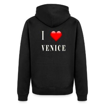 I Love Venice - Veste à capuche bio Premium Unisexe - noir - Dos - Nico (187cm)