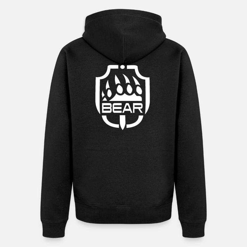 BEAR - Unisex Premium Bio Zip Hoodie - Schwarz