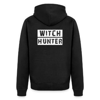 Halloween Witch Hunter Hexenjäger Hexe Hexen Jäger - Unisex Premium Organic Zip Hoodie - black - Back - Nico (187cm)