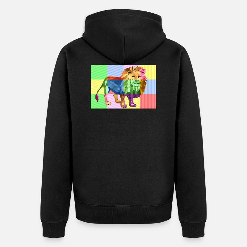 lion - Veste à capuche bio Premium Unisexe - noir