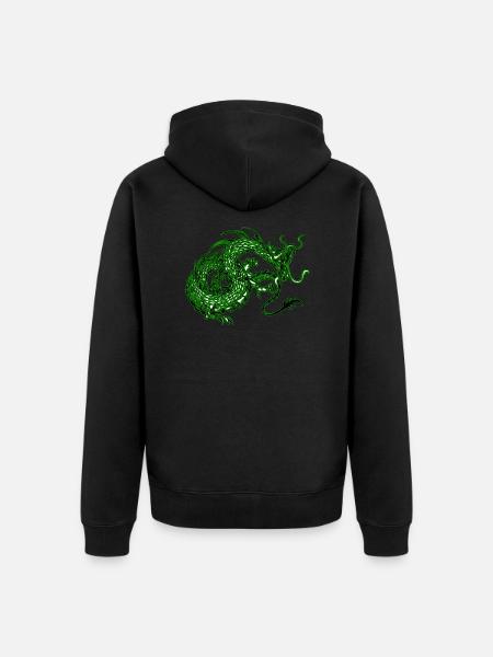 Dragon predator - Unisex Premium Organic Zip Hoodie - black